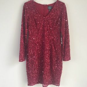 Adrianna papell sequin red dress